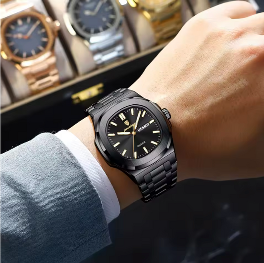 POEDAGAR Luxury Square Men's Watch